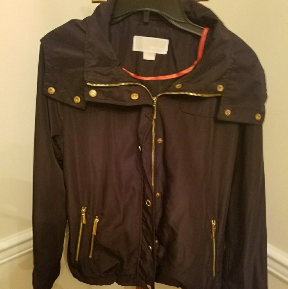 EUC Michael Kors Spring Raincoat L Black